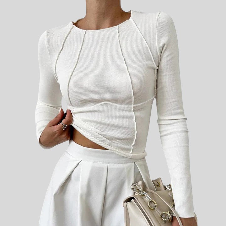 Milka™ - Ribakujuline pullover nähtavate õmblustega