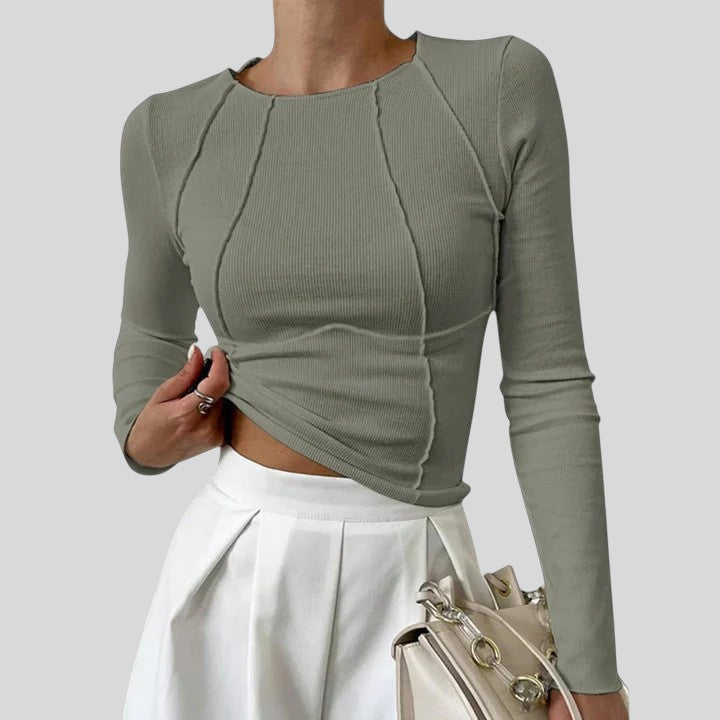 Milka™ - Ribakujuline pullover nähtavate õmblustega