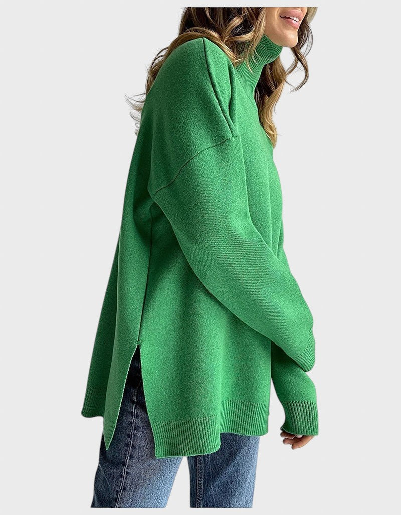 Lyuba™ - Üks suurus oversize kudumispullover kõrge kaelusega