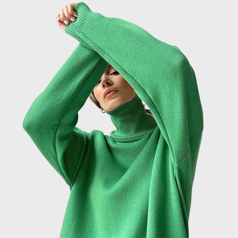 Lyuba™ - Üks suurus oversize kudumispullover kõrge kaelusega