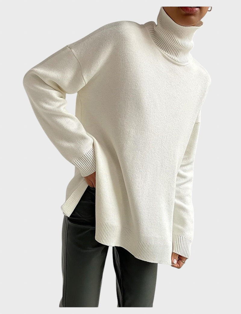 Lyuba™ - Üks suurus oversize kudumispullover kõrge kaelusega