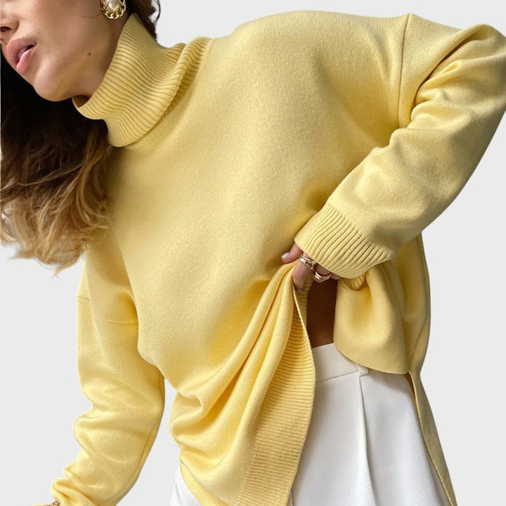 Lyuba™ - Üks suurus oversize kudumispullover kõrge kaelusega