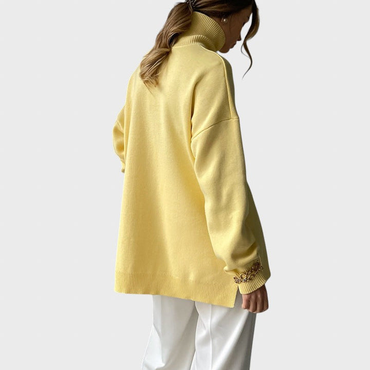 Lyuba™ - Üks suurus oversize kudumispullover kõrge kaelusega