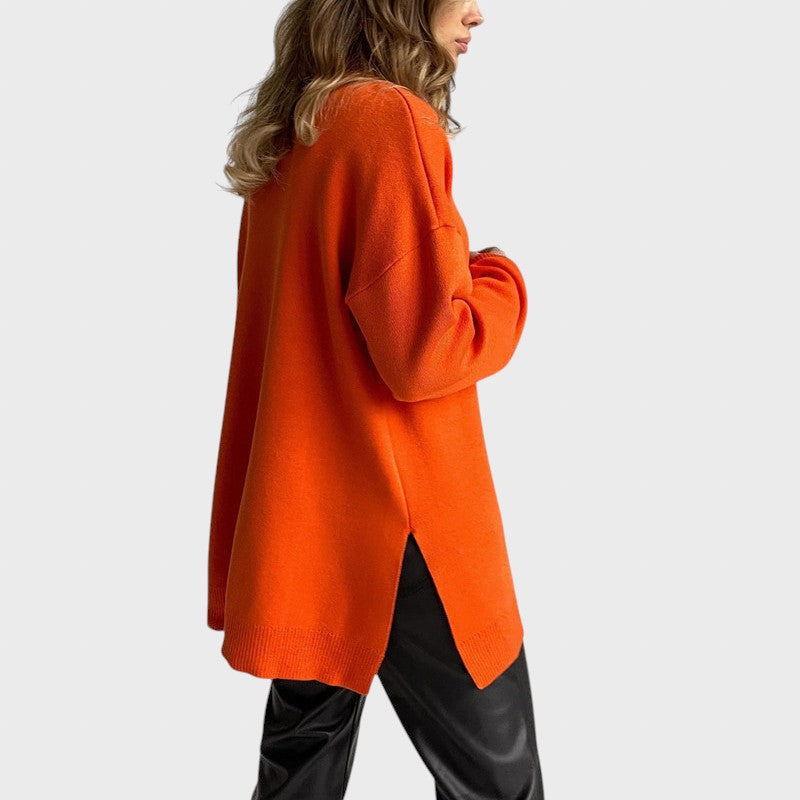 Lyuba™ - Üks suurus oversize kudumispullover kõrge kaelusega