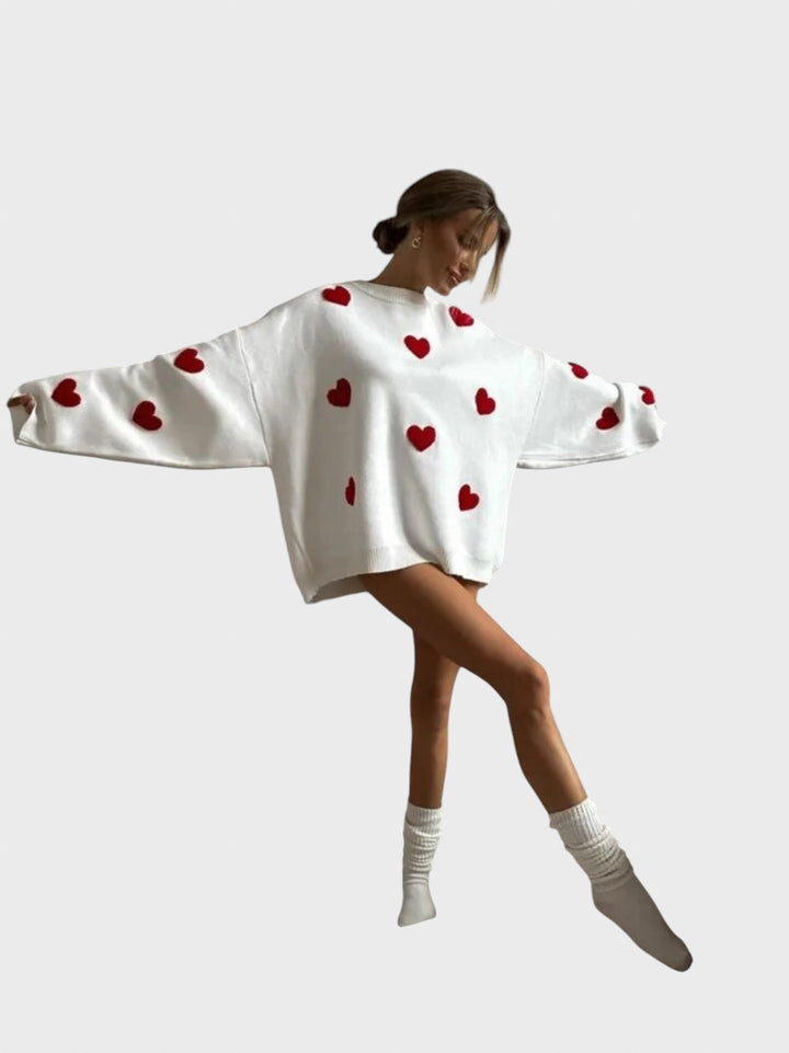 Hristina™ - Kudumipullover tikitud südamega