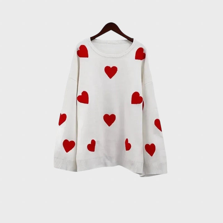 Hristina™ - Kudumipullover tikitud südamega