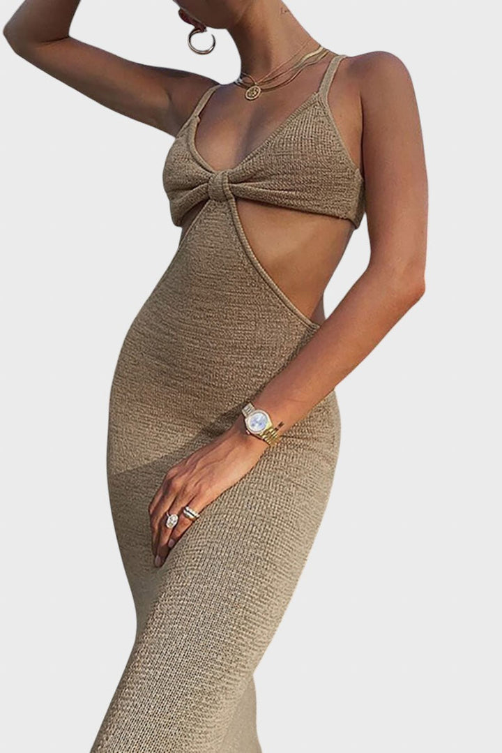 Iliyana™ - Kootud midi kleit lõhikuga