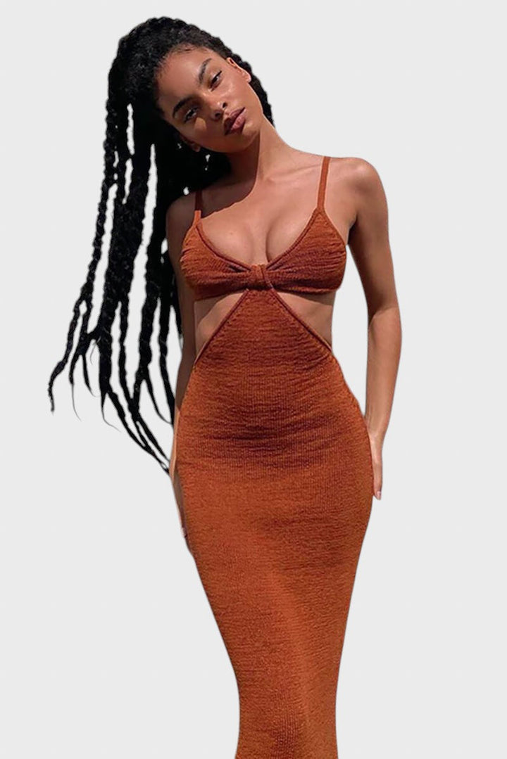 Iliyana™ - Kootud midi kleit lõhikuga