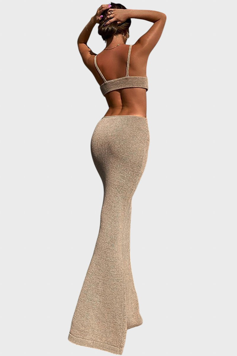 Iliyana™ - Kootud midi kleit lõhikuga