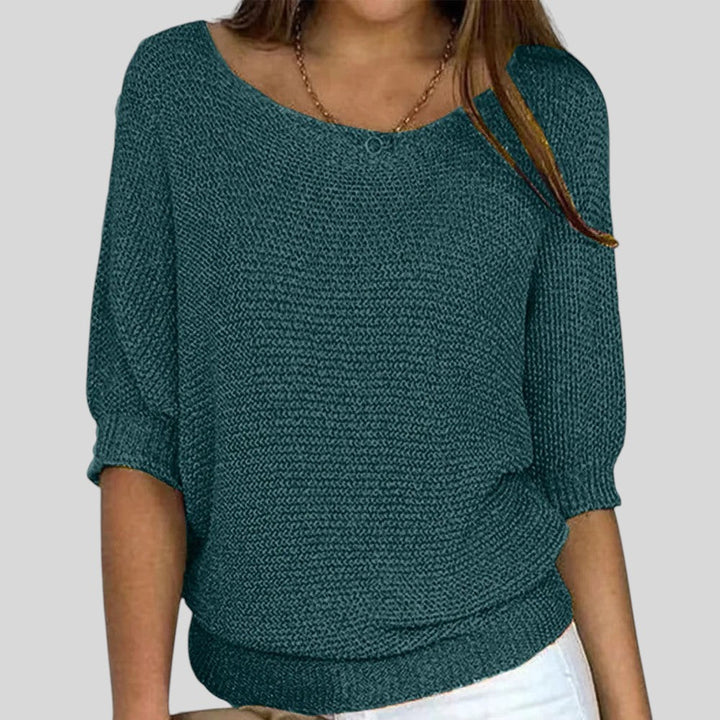 Biliana™ - Igapäevane sviiter ümmarguse kaelusega ja kolmeveerandi varrukatega