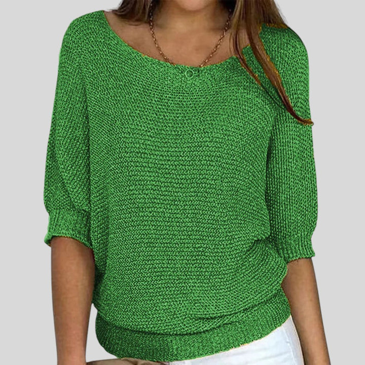 Biliana™ - Igapäevane sviiter ümmarguse kaelusega ja kolmeveerandi varrukatega