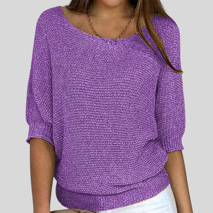 Biliana™ - Igapäevane sviiter ümmarguse kaelusega ja kolmeveerandi varrukatega