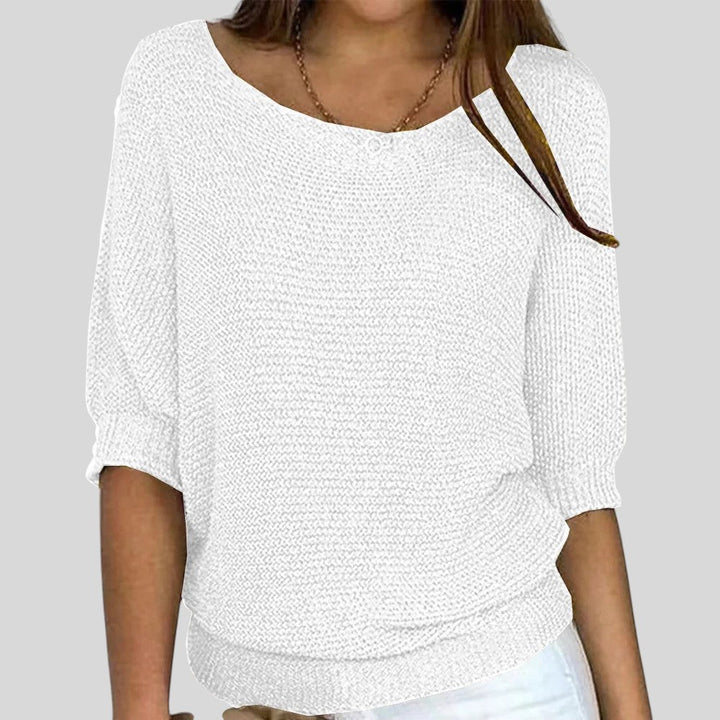 Biliana™ - Igapäevane sviiter ümmarguse kaelusega ja kolmeveerandi varrukatega