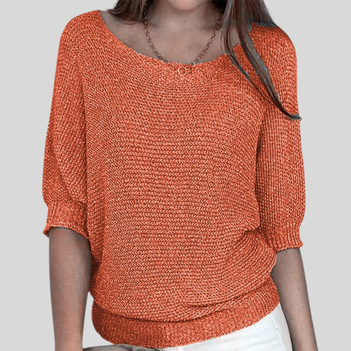 Biliana™ - Igapäevane sviiter ümmarguse kaelusega ja kolmeveerandi varrukatega